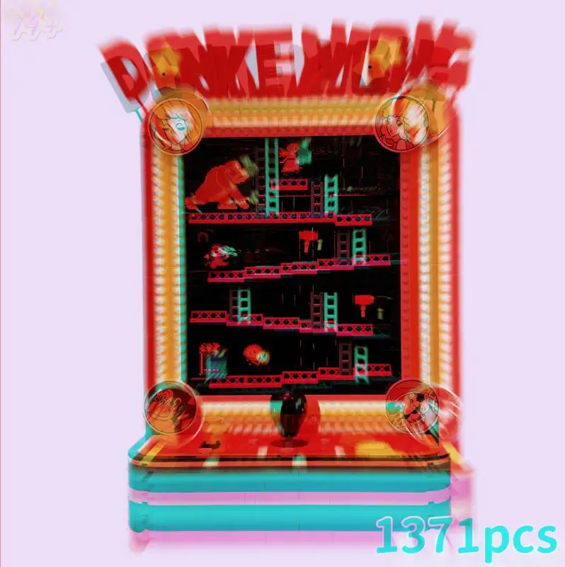 1371pcs Popular Games Playable Joystick Retro Gaming Building Block Model Toy For Ornament Gifts