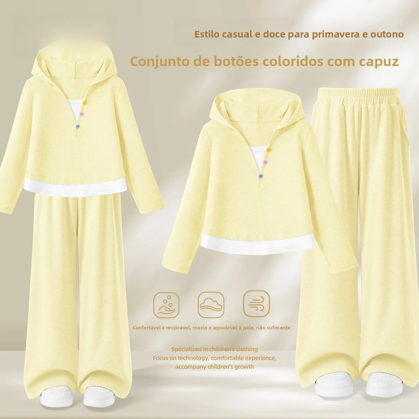 spring-sports-outfit-for-girls-children's-clothing-set-casual-sle-polyester-fiber-blend-breathable-long-sve-top-and-pants