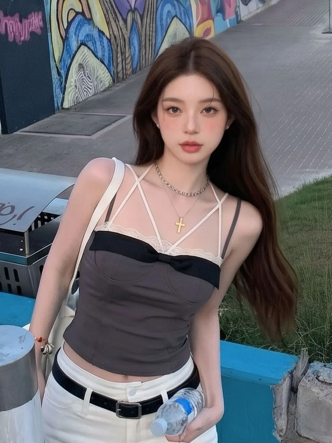 

Sexy Lace Splice Strap Vest Women Summer Slim Fit Color Block Crop Top Elegant Versatile Underwear Top Ladies Fashion