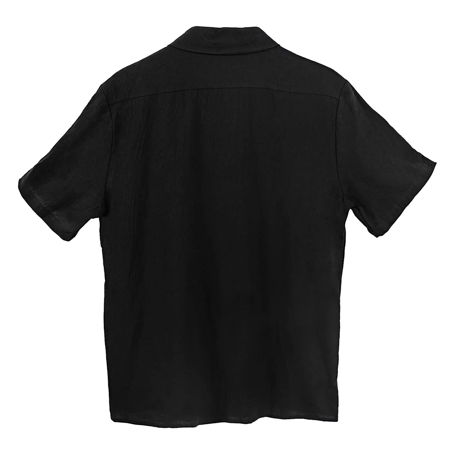 Camisa de manga corta para hombre, camisa informal de negocios, Blusa de algodón sólido para exteriores, suelta, con cuello abotonado