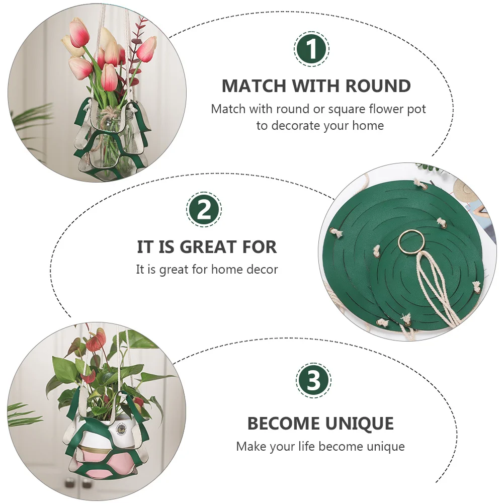 

PU Planter Basket Multi-Layers Hanging Plant Holder for Indoor Outdoor Garden Balcony Modern Minimalist Style Decor