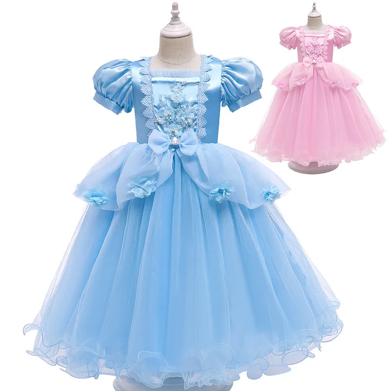 Purim Cinderella Princess Girls Dress Kids Birthday Party Costume for Halloween Cosplay Christmas Children Stage Disfraz Mujer