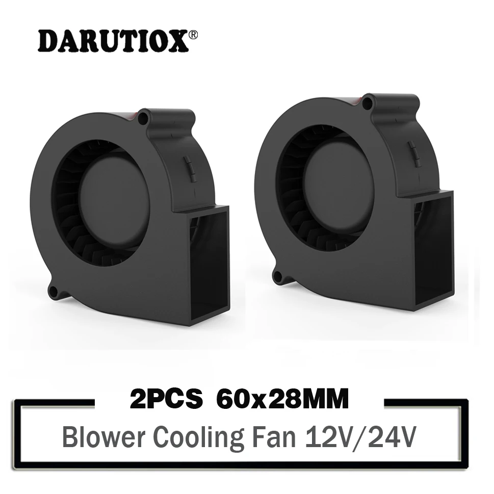 

2PCS Brushless Cooler Cooling DC Centrifugal Blower Fan 60mm 12V 24V 2Pin 60x28mm 6028 6cm Sleeve Dual Ball Heatsink Radiator