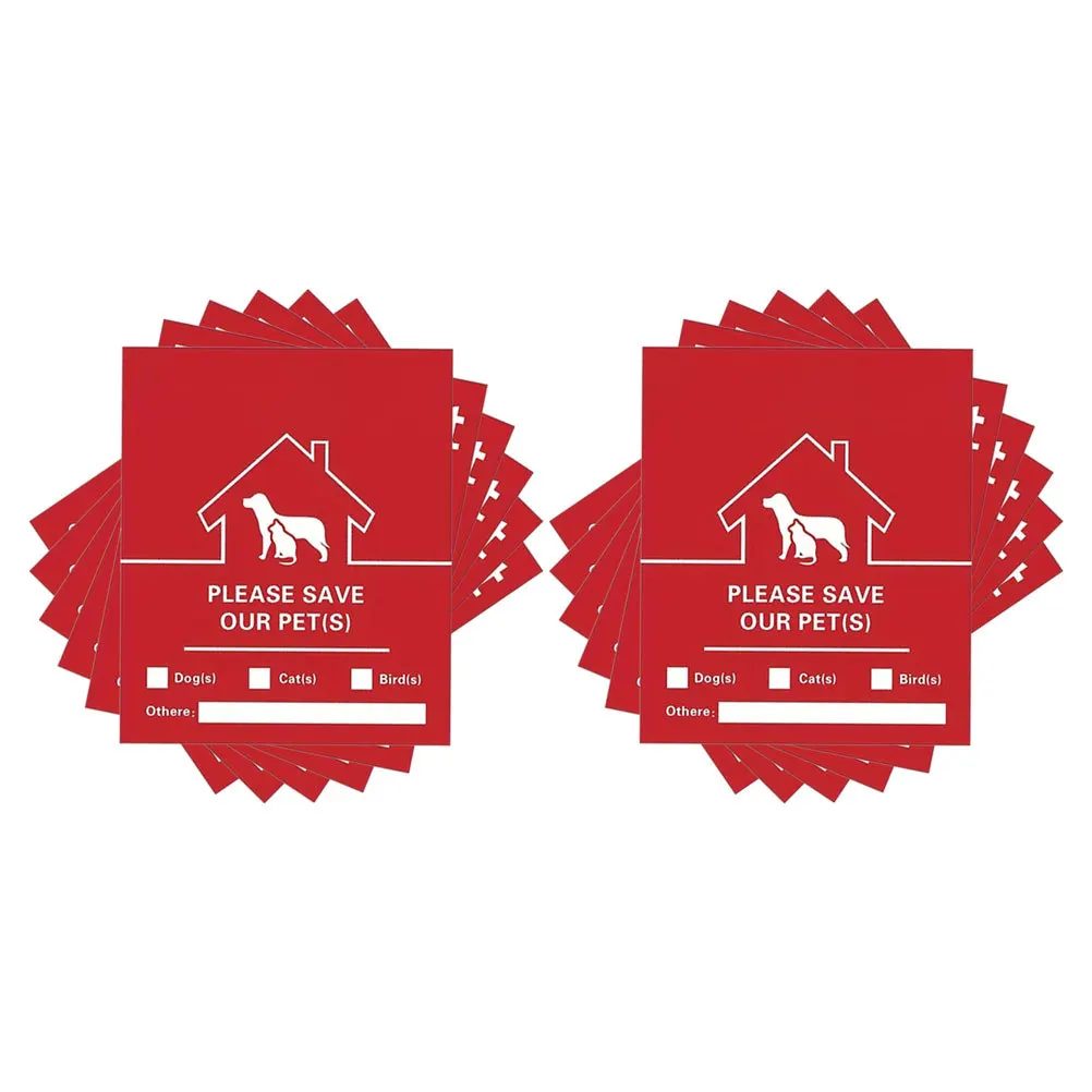 

30 Sheets Emergency Alert Stickers Pets Rescue Decal for Window Door Fire Safety Pet Finder Rescue Sticker Accessory