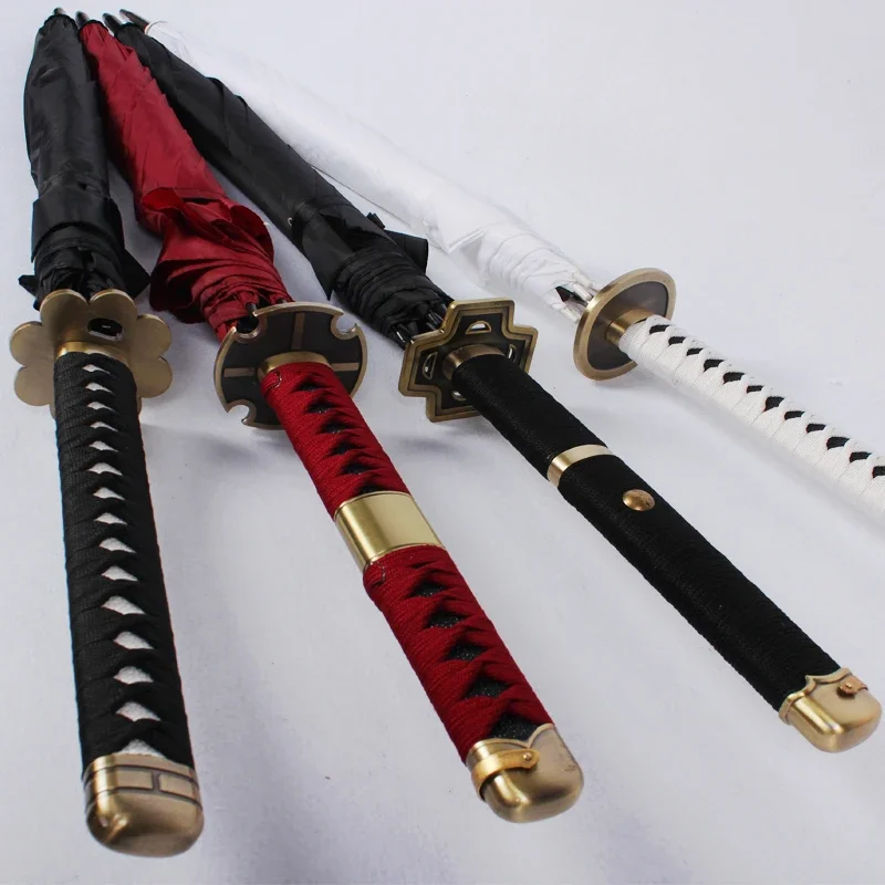 Anime Zoro Katana Umbrella Sword Long Rain Parasol Roronoa Zoro Cosplay Prop Real Size Japanese Katana Sabre Umbrella Parasol