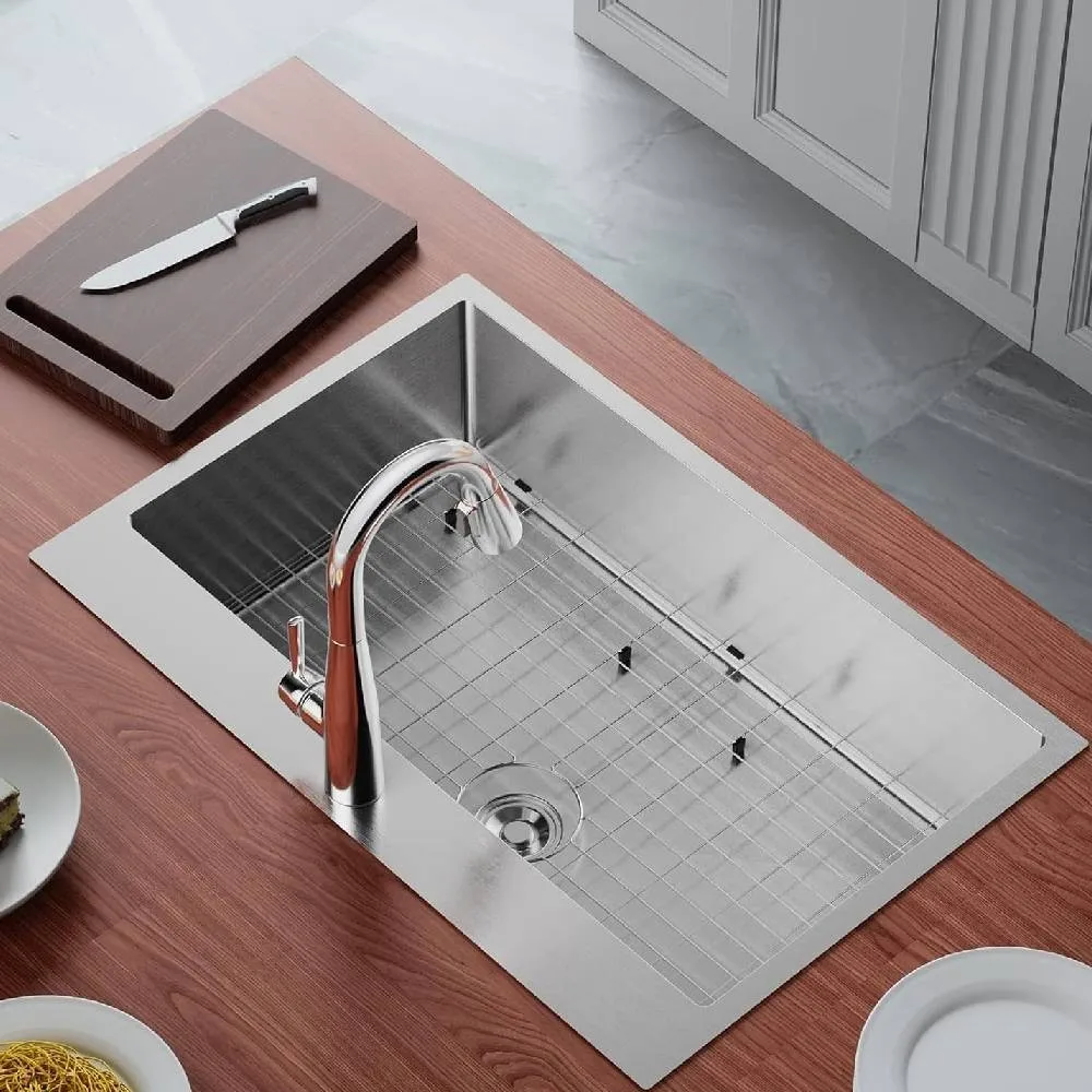 

30 x 22 x 9 Inch Top mount Kitchen Sink Drop-in Stainless Steel Single Bowl New
