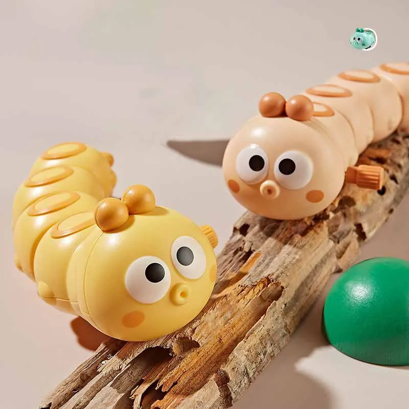 Caterpillar colorido wind-up andando brinquedo para crianças, Puzzle brinquedos, bebê interativo, bonito, desenhos animados, Clockwork, engraçado