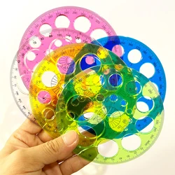 3 Pcs Mixed color Stationery 360 Degree Round Ruler Transparent Circle Office School Drafting Supply Protractor Template