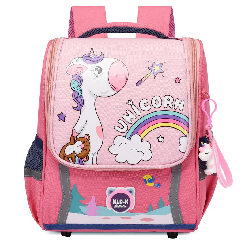 Cute Girls Unicorn Backpacks For Boys 1-3 Grade Cartoon Orthopedic Waterproof Backpack Kindergarten School Bag Mochila Escolar