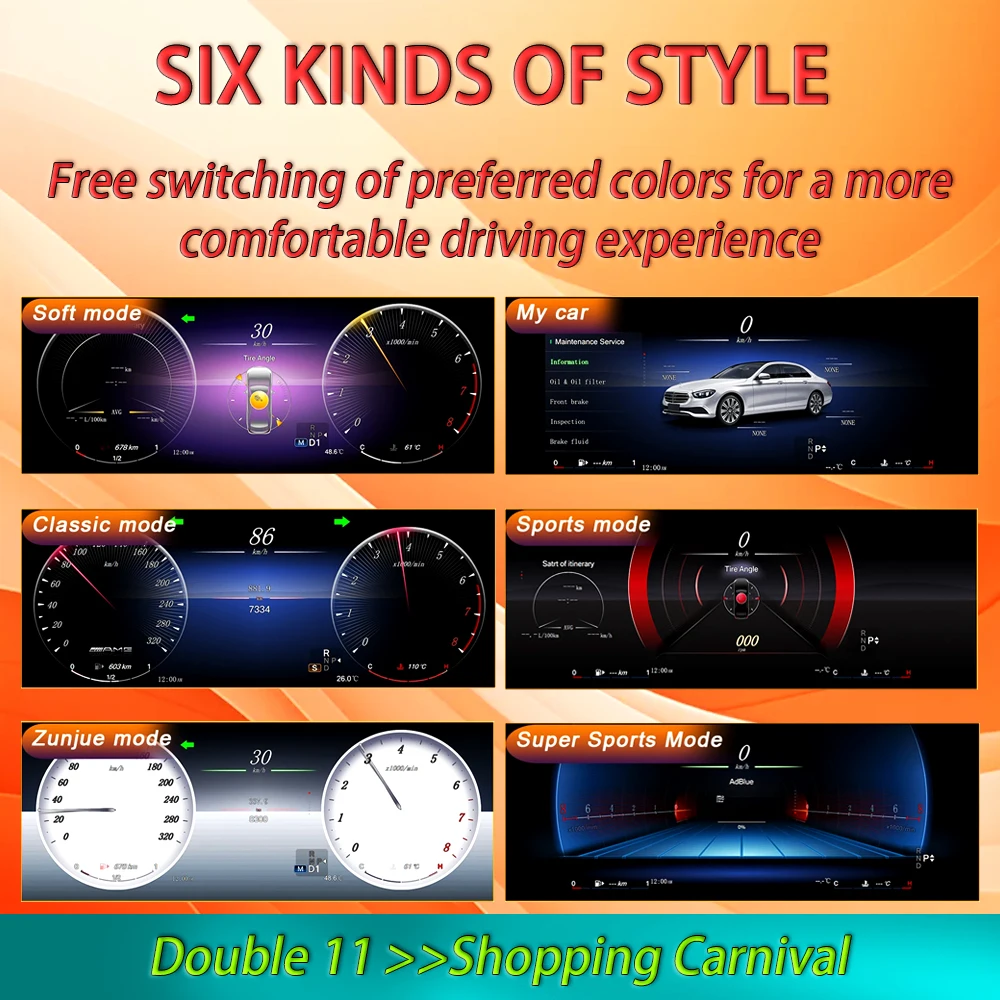 ل Painel LCD الفقرة كارو مرسيدس بنز فئة e w207 a207 أداة دي العنقودية لوحة رقمية LCD دي 12.3 بوصة نظام لينكس