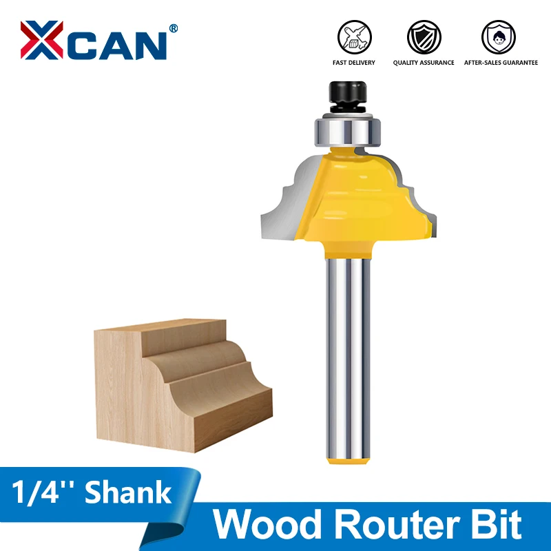 

XCAN 1pc 1/4 inch Shank Double Roman Ogee Edging Router Bit Dovetail Router Bit Wood Milling Cutter Woodworking Tool