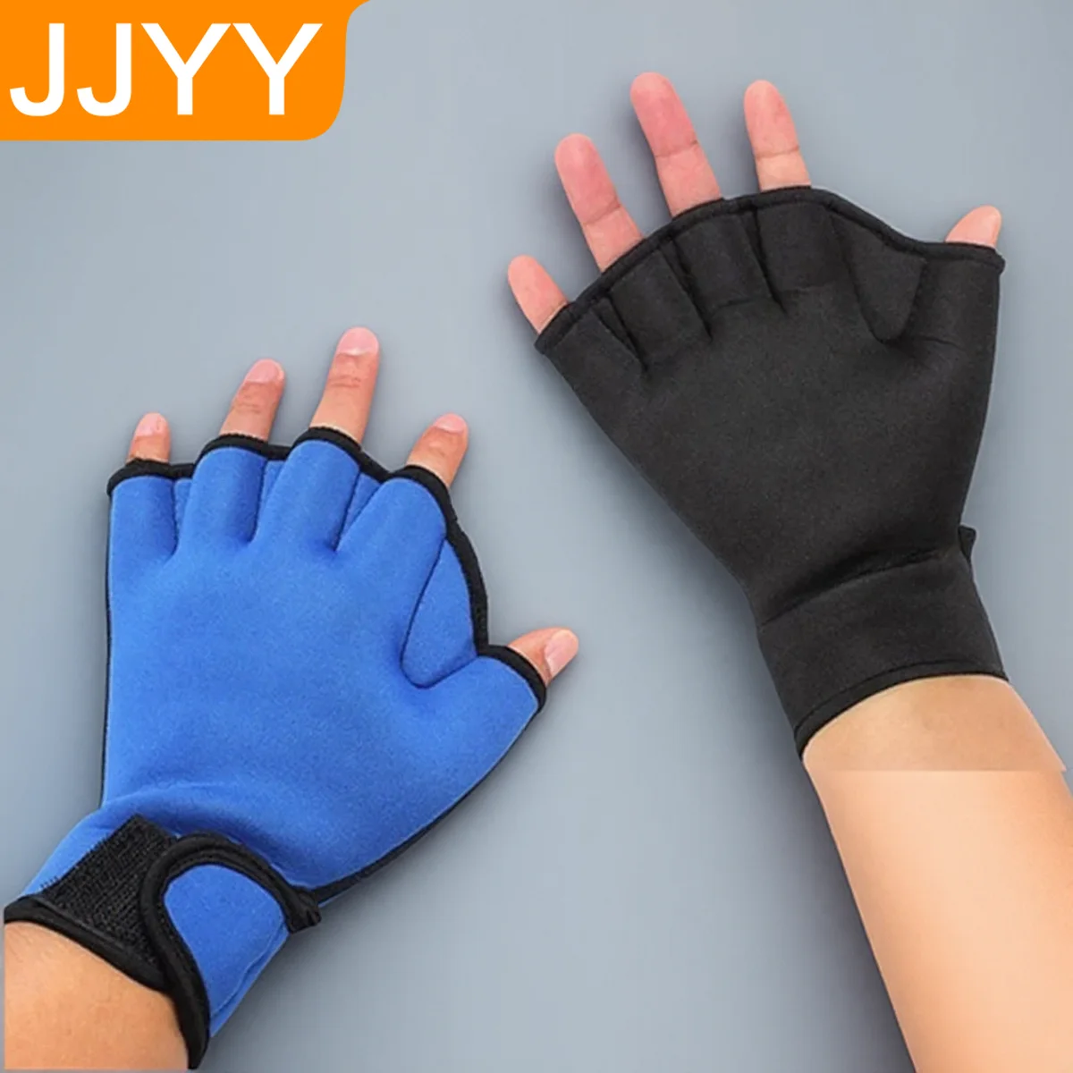 

Neoprene Swimming Gloves Webbed Water Resistance Training Diving Fitness Gloves with Wrist Strap