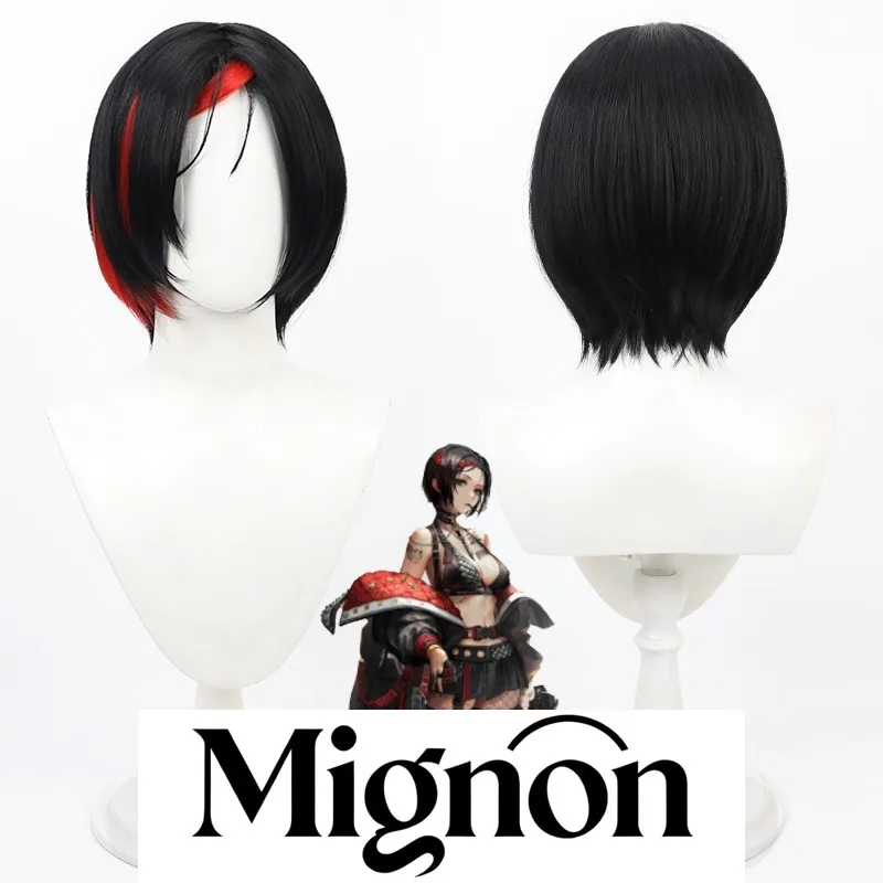 

Богиня Победы: NIKKE Crow парик для косплея, черный, красный, подчеркивающий подарок на Хэллоуин