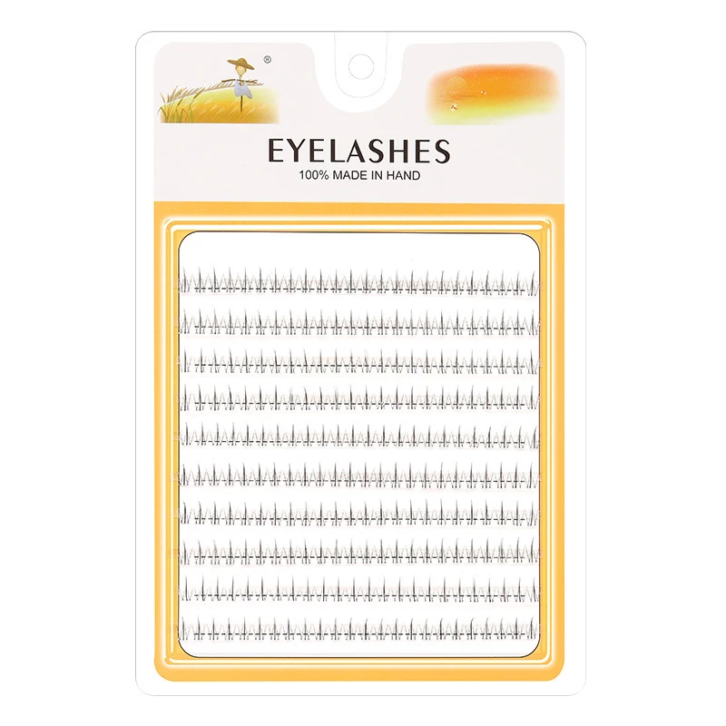 3/5/10 صفوف تطعيم الرموش الصناعية الطبيعية المجزأة مجموعة واحدة من الرموش الصناعية الطبيعية تحت لهب صغير