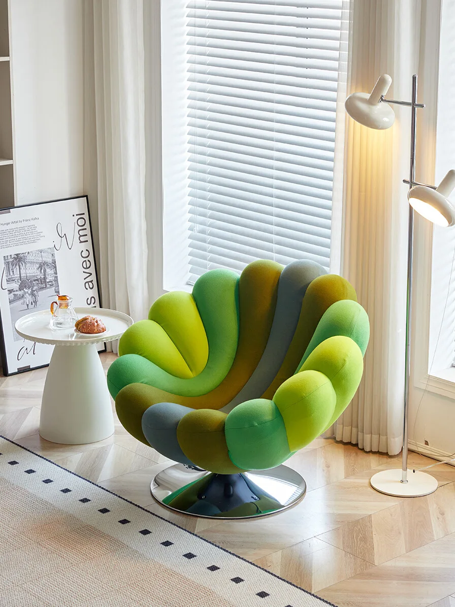 Swivel Sofa Chair Single Designer Creative Light Luxury Leisure Living Room Balcony Anemone Chair