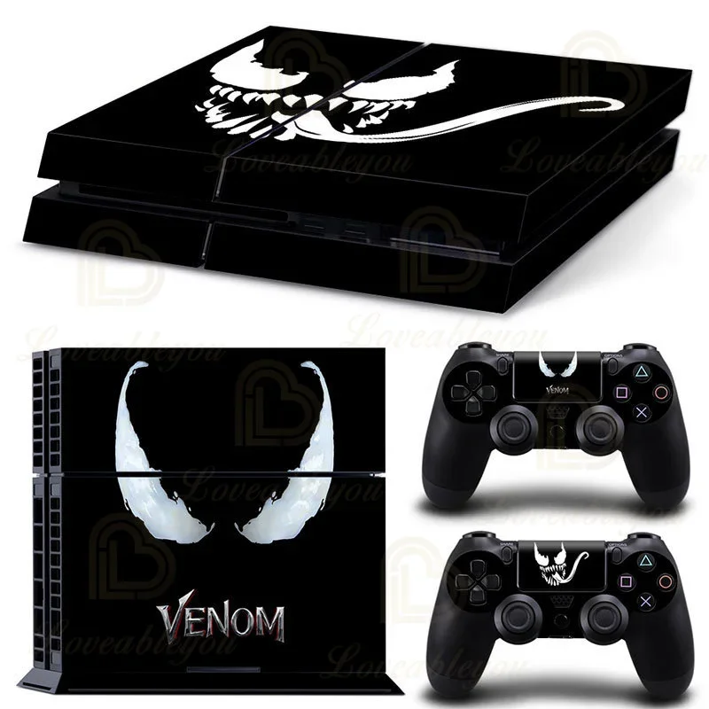Модная виниловая наклейка Venom Spider Man для консоли PS4 и 2 контроллера, наклейка, игровые аксессуары Модная виниловая наклейка Venom Spider Man для консоли PS4 и 2 контроллера, наклейка, игровые аксессуары