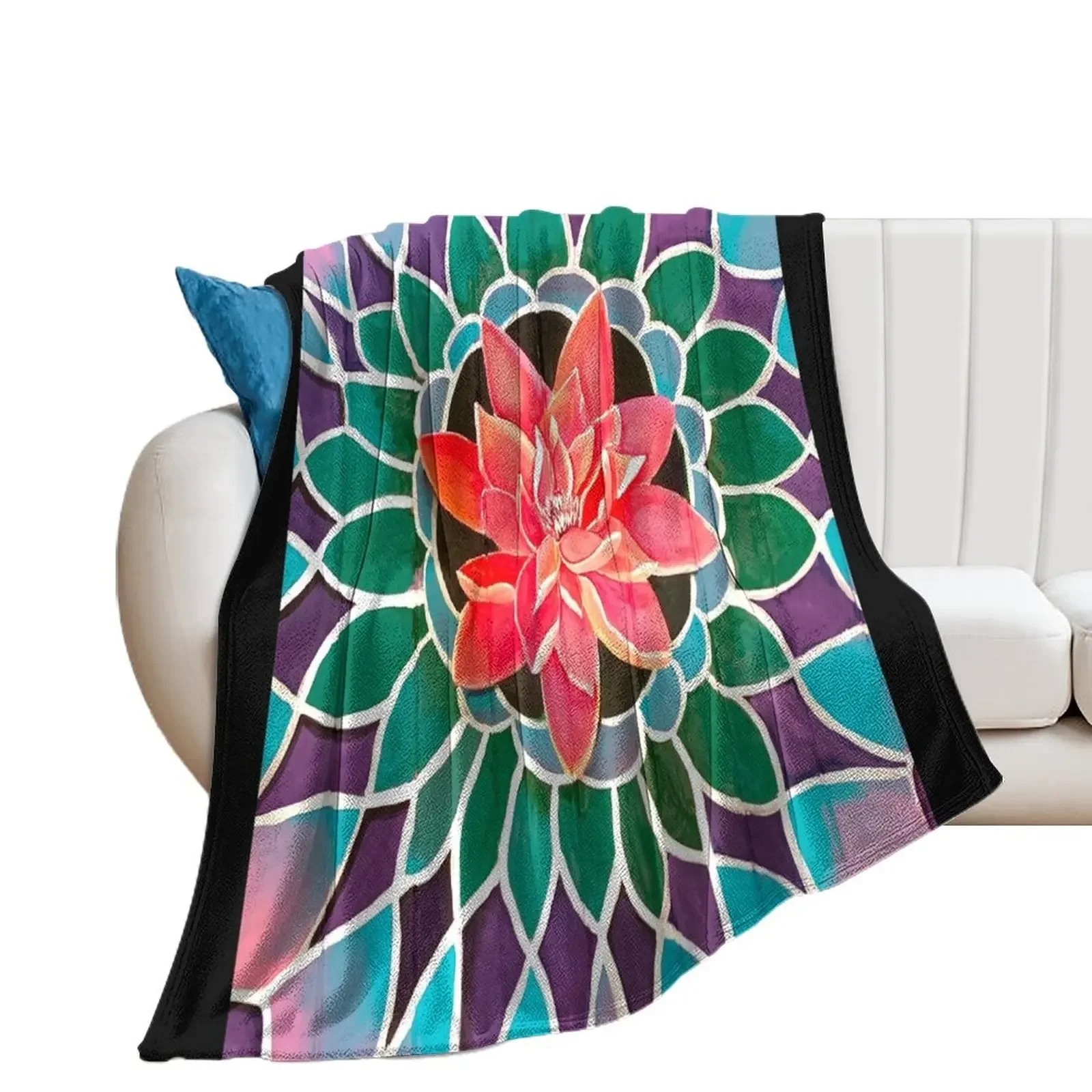 

Mandala on Wood Panels Throw Blanket Luxury Baby sofa bed Blankets