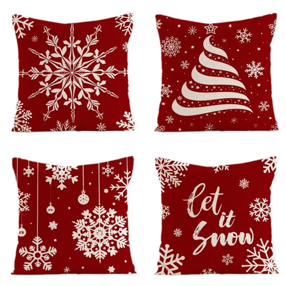 

2Pcs 45x45cm Christmas Snowflake Cushion Cover Luxury Soft Dacron Throw Pillow Case Comfortable Washed Material Sofa Pillowcase