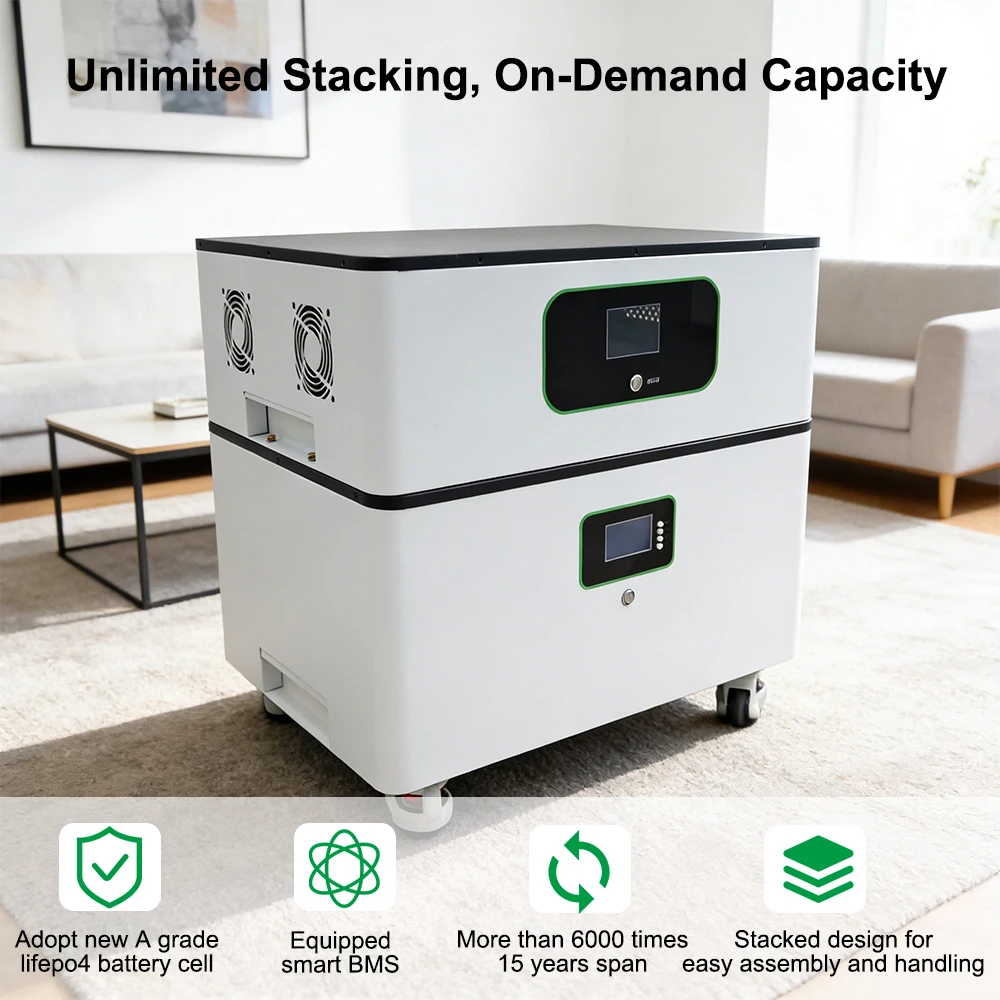 New Design10kwh 15kwh 16kwh Stackable Solar System Lithium Ion Battery 6000 Cycle 48v 200ah 300ah 314ah Lithium-ion Battery