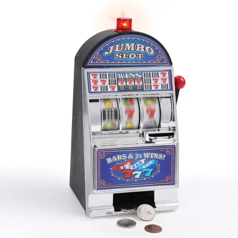 Slot Machine Money Bank for Adults, Casino Games Toy Piggy Bank with Flashing Lights and Jackpot Sounds for Party and Family