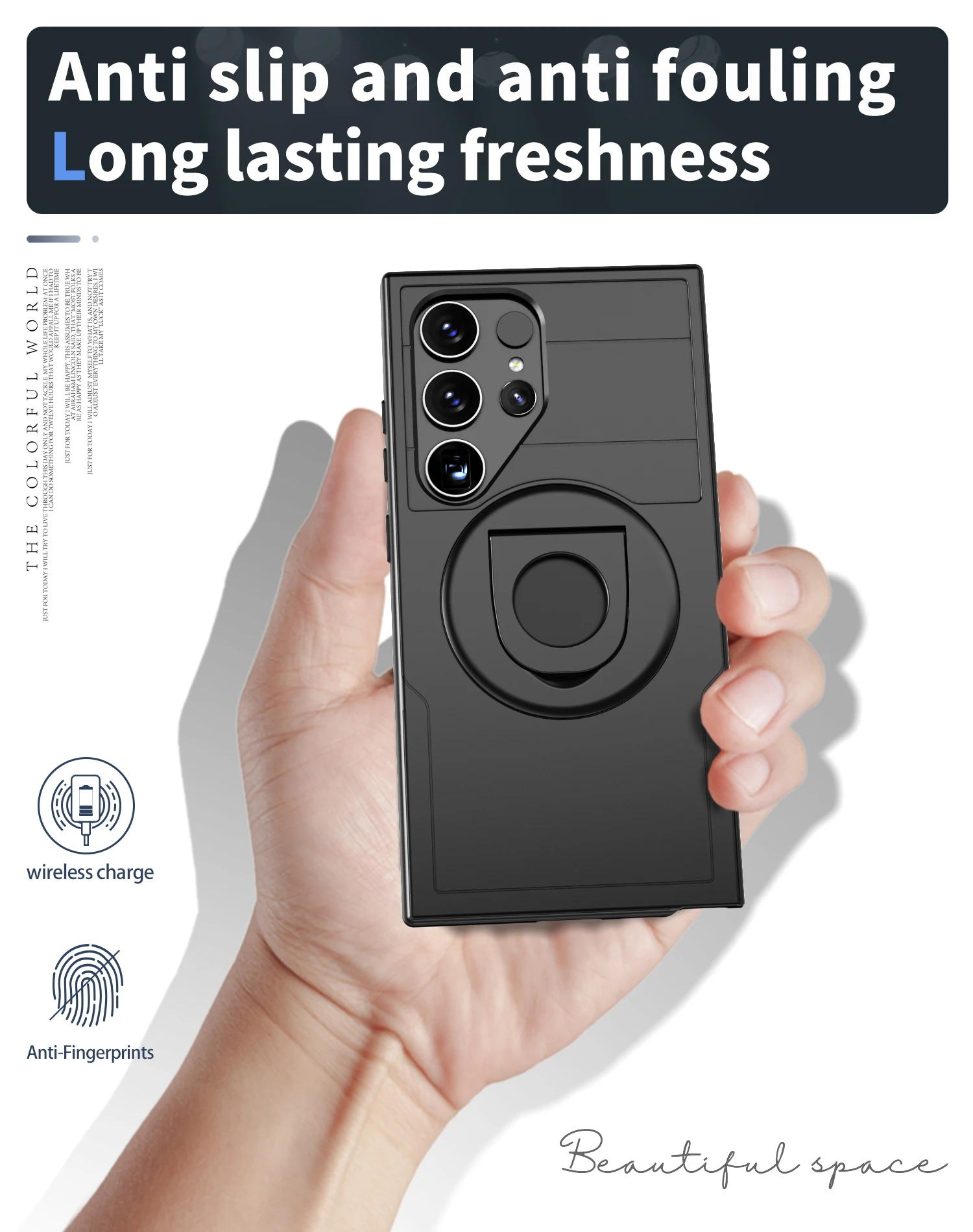 HARUINO Magnetic Case for Samsung S24 ULTRA – Wireless Charger Compatible, Rotatable Stand, Built-in Lens Cover for Woman Man