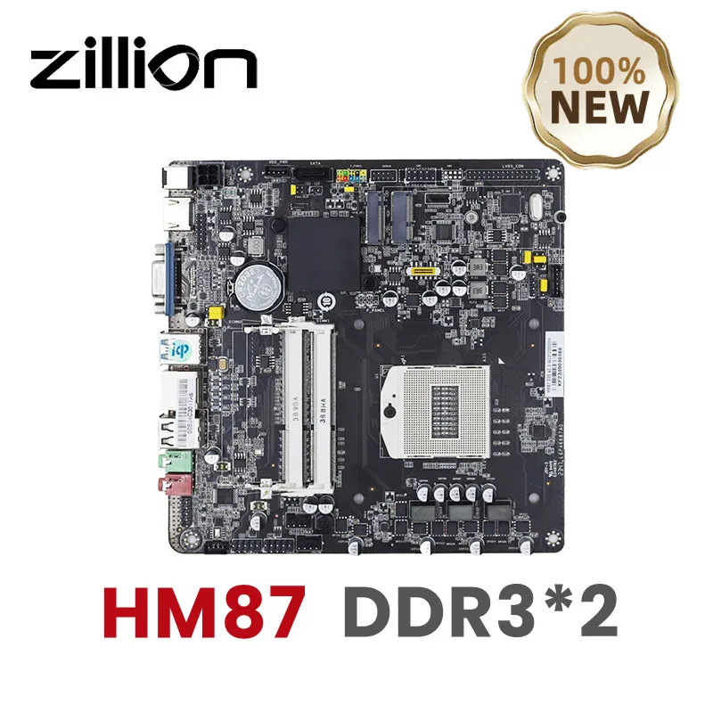 Mini Itx Motherboard Pga947 Dual Channel Suporte Ddr3 Core i3 i5 i7 Pentium Celeron Ngff Nvme Novo Zillion-hm87