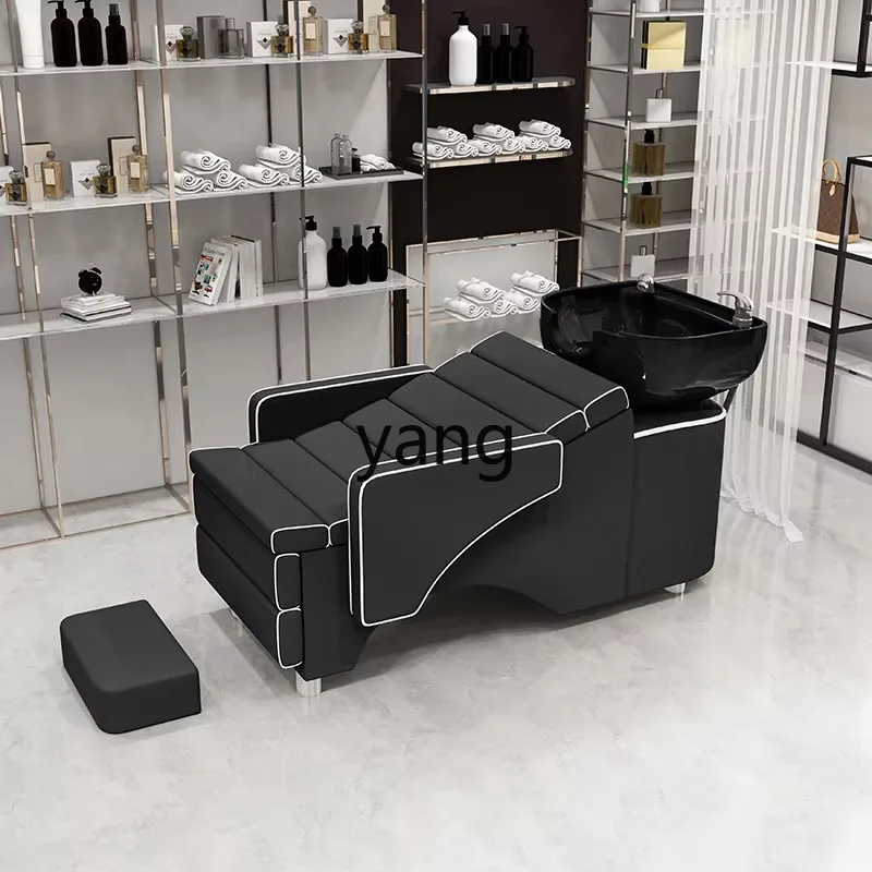 LMM hair salon special ceramic basin hair salon half lying shampoo bed