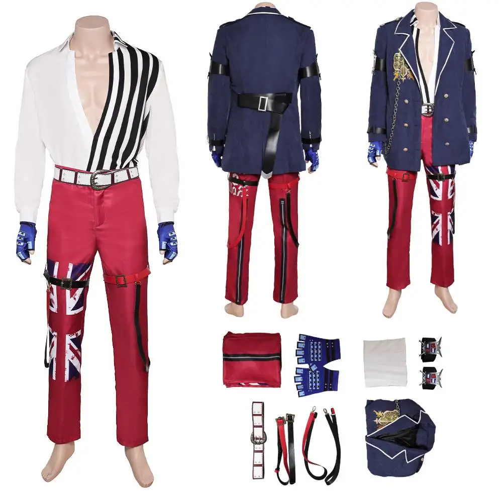 

Fantasy Steve Fox Cosplay Tekken Costume Adult Men Uniform Shirt Coat Shirt Pants Outfits Halloween Carnival Party Disguise Suit