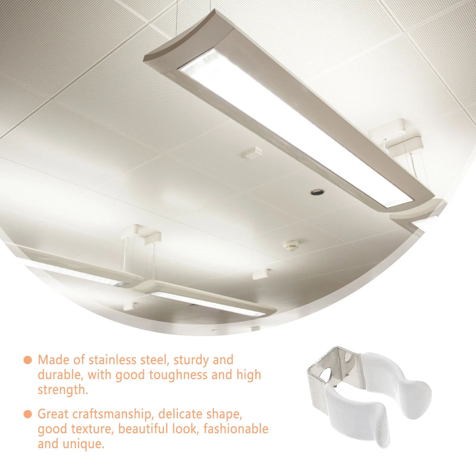 

10pcs Lamp Tube Clamps Stainless Steel Plastic Coated LED Light Brackets Holder Wall Fluorescent Tube Support