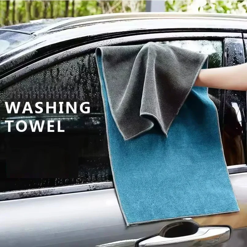 

Microfiber Cleaning Towel Thicken Soft Drying Cloth Car Body Washing Towels Double Layer Clean Rags Car Accessories
