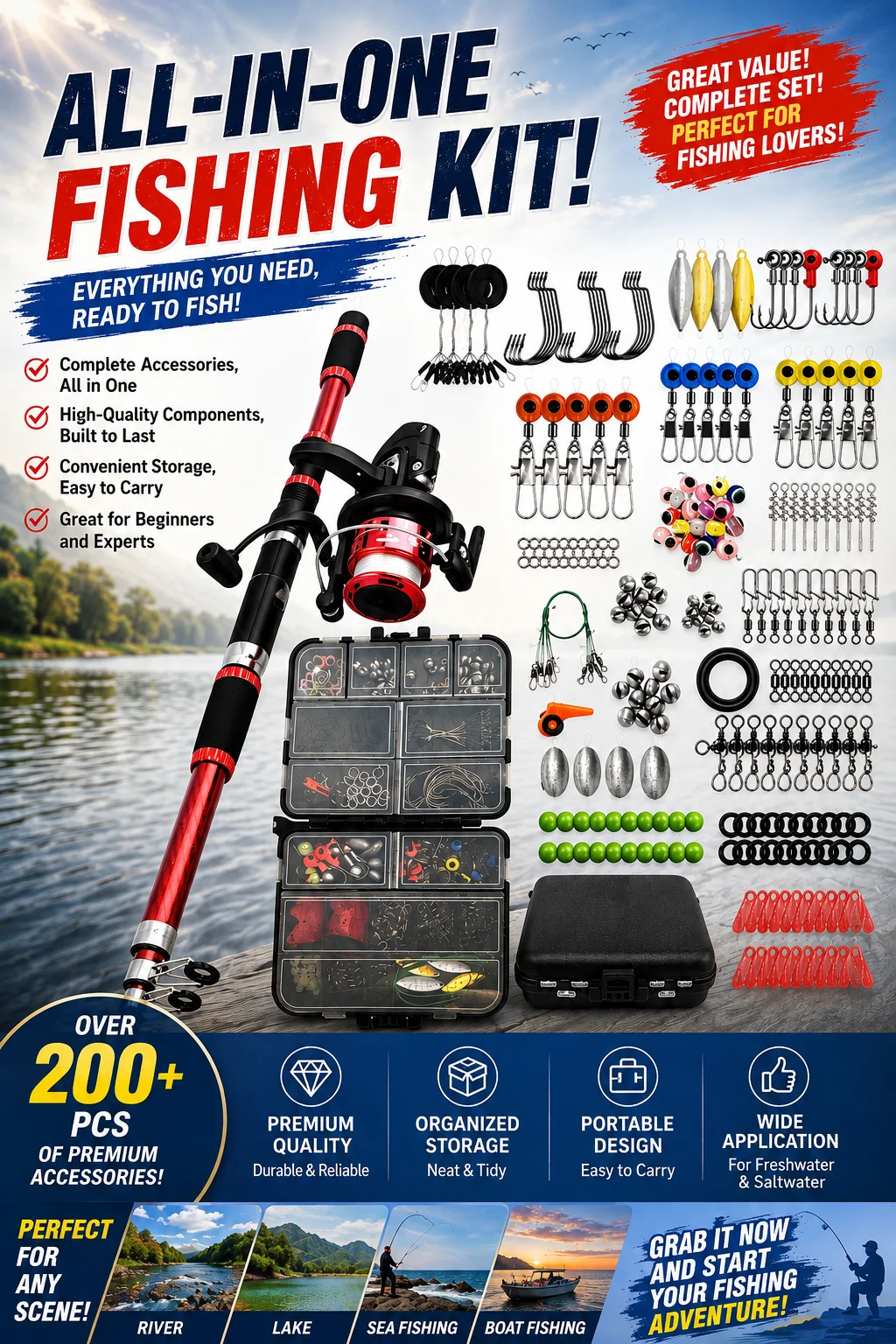 QQE New 1.8M Telescopic Fishin - огляд і ціна Fishing Hook Box
