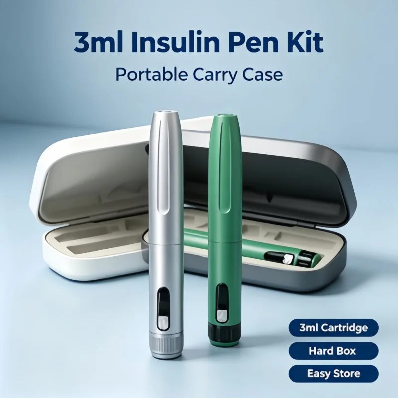 Reusable Insulin Pen Kit with Carrying Case for 3ml Cartridge, Portable Diabetes Injection Device, Eli Lilly Compatible