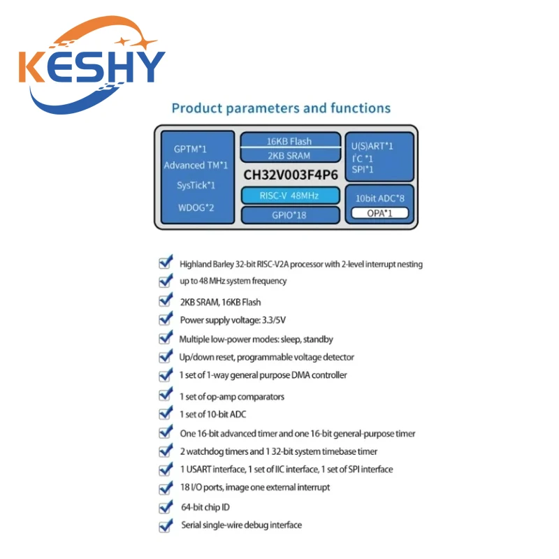 Erweiterte RISC V Prozessor Modul TWen32F003 CH32V003F4P6 Bord Drop verschiffen