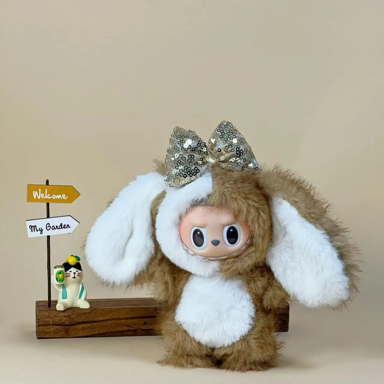 Novo produto roupas de bebê vinil 17cm boneca bonito conjunto animal raposa cão coelho gato conjunto de pelúcia boneca [apenas roupas para venda, sem bonecas]