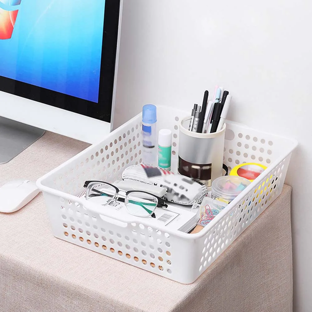

3Pcs File Storage Basket Plastic Desktop Organizer Office File Keeper Paper Storage Box for Home Office Use Plastic Bins