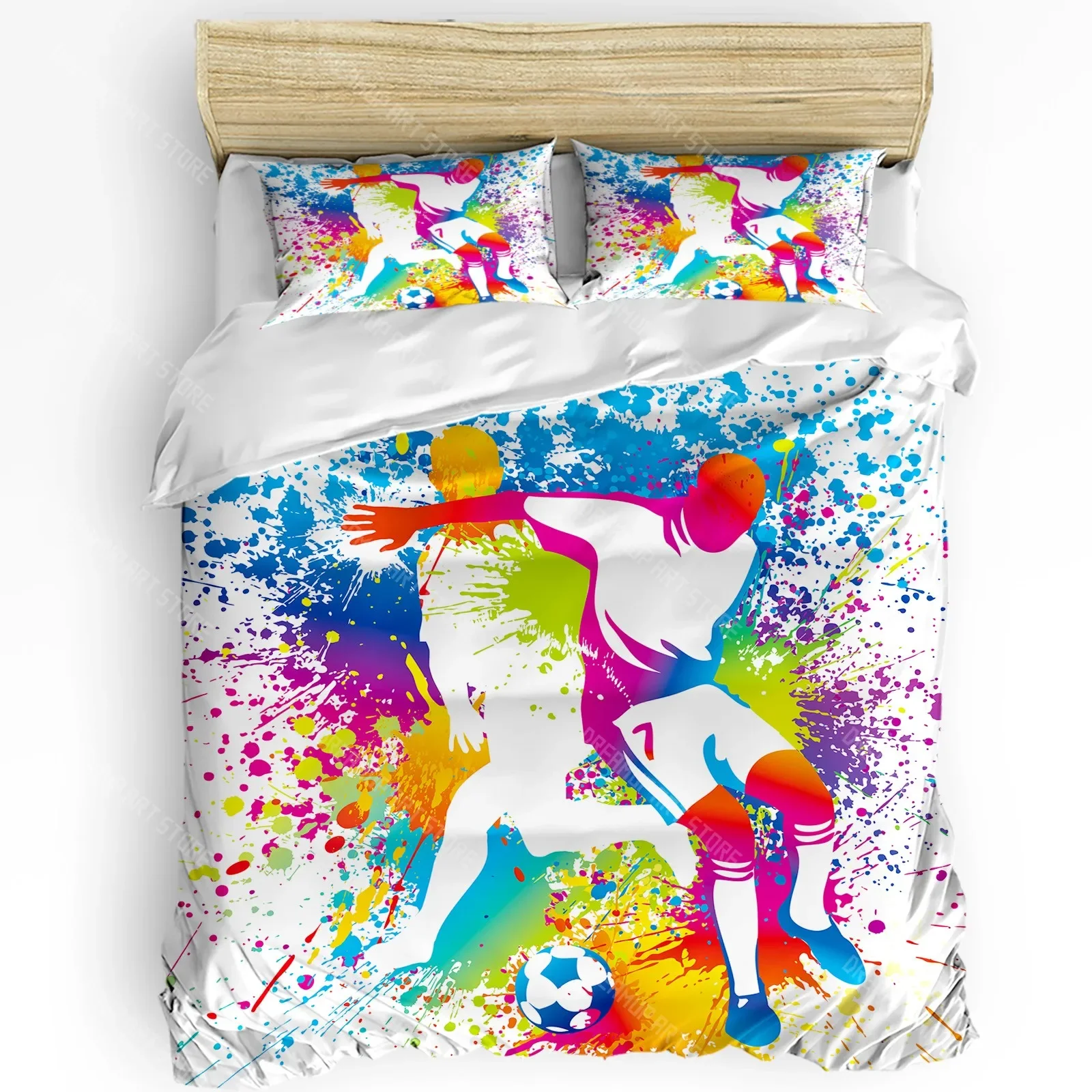 

3pcs Bedding Set Soccer Balls Football Field Home Textile Duvet Cover Pillow Case Boy Kid Teen Girl Bedding Covers Set