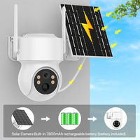 Outdoor Wireless Solar Camera Built-in Battery 4MP HD WiFi PTZ Camera PIR Human Detection Video Surveillance Cam iCsee APP