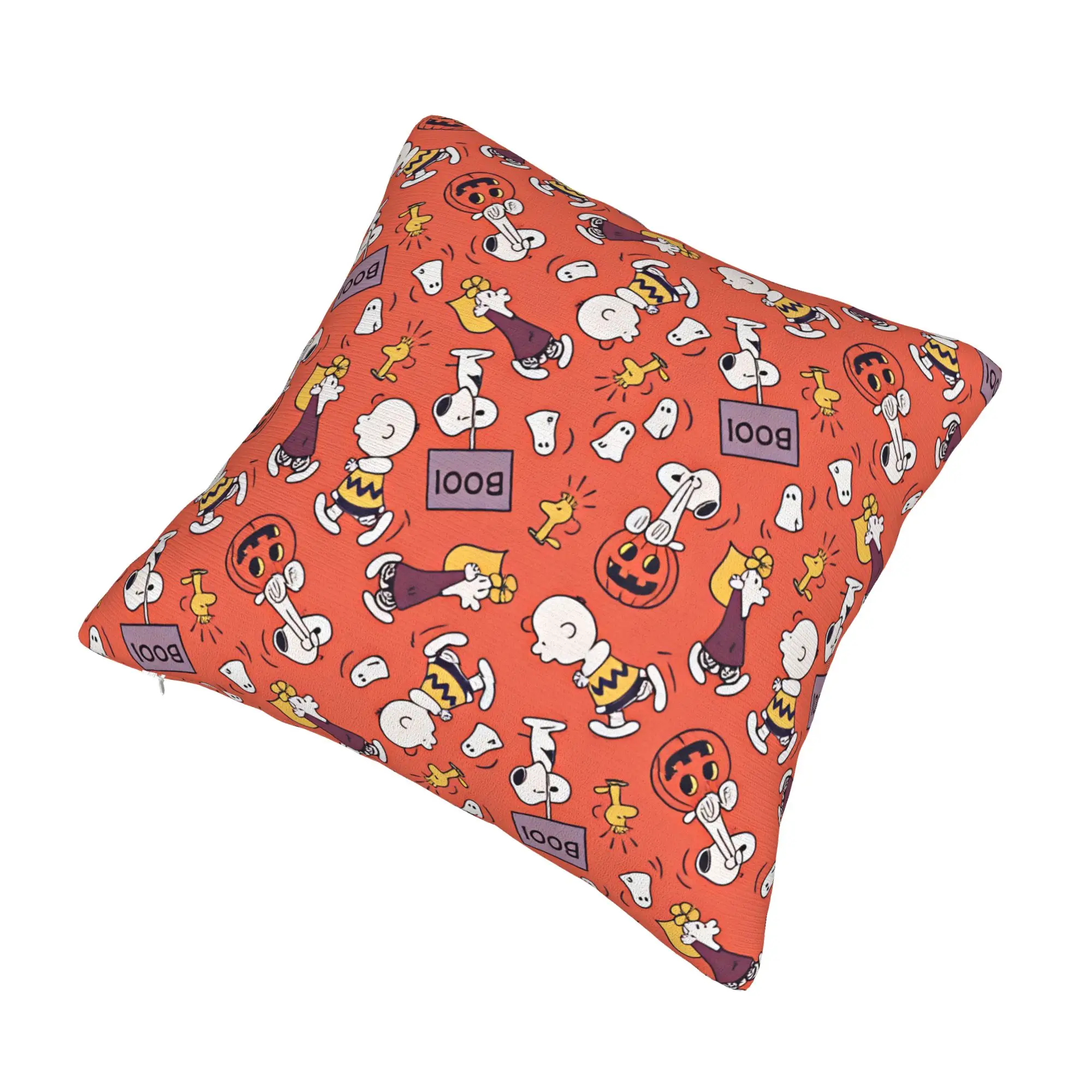 Halloween Cartoon  Snoopy Woodstock Cartoon Beagle Pillow Case 40x40cm Decor Home  Luxury Cushion Cover Car Pillowcase