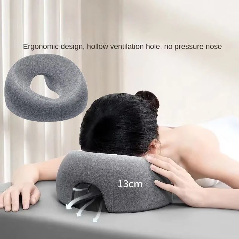 Ergonomics Lying Down Pillow Memory Foam Breathable Head Rest Support Pillow Body Massage Face Rest Pillow for Beauty Salon