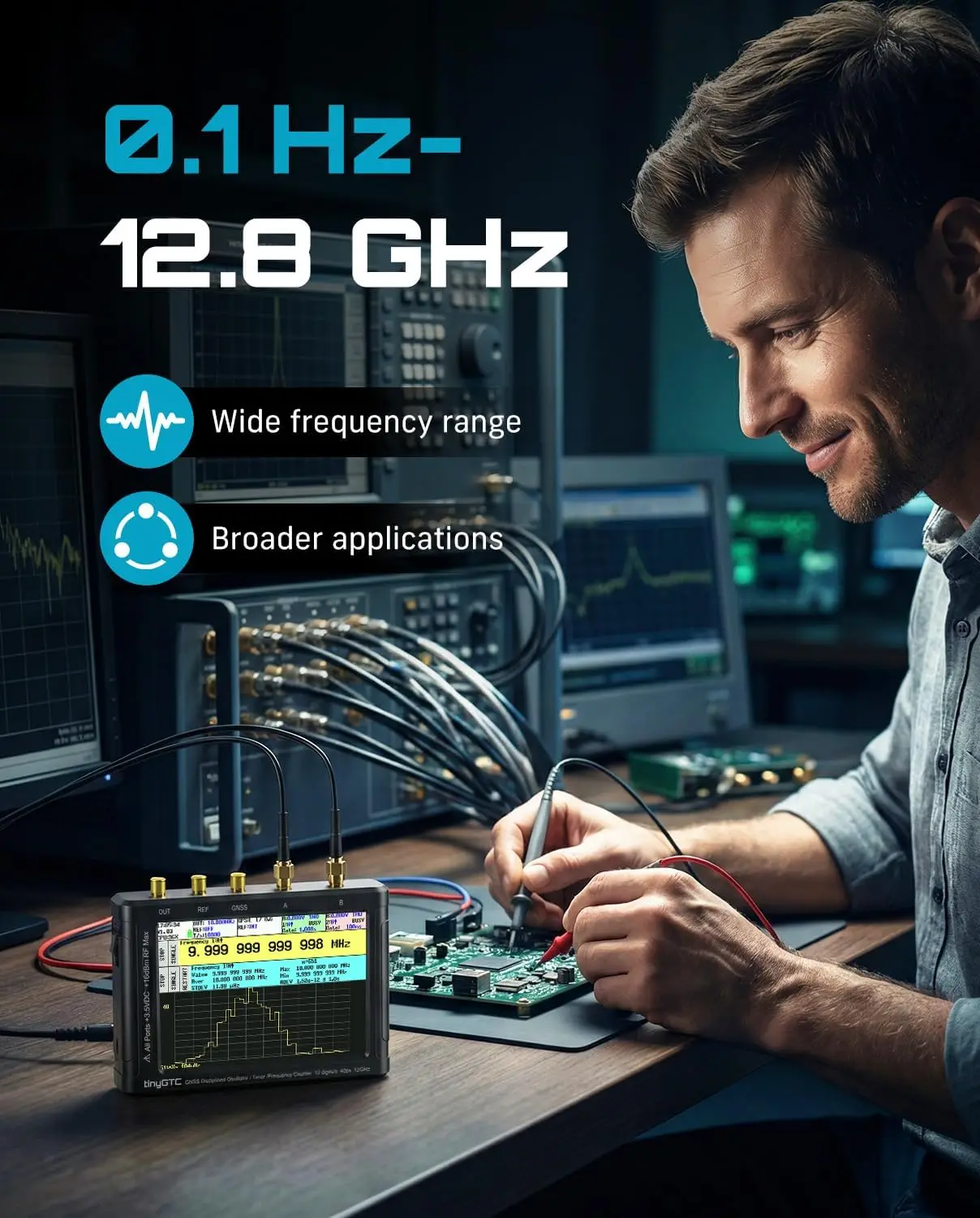 Image of SeeSii Tiny Frequency Analyzer TinyGTC ZC412 Frequenzzähler 0,1Hz-12,8GHz mit integriertem GPSDO & 32GB ADEV & Gapless-Messung