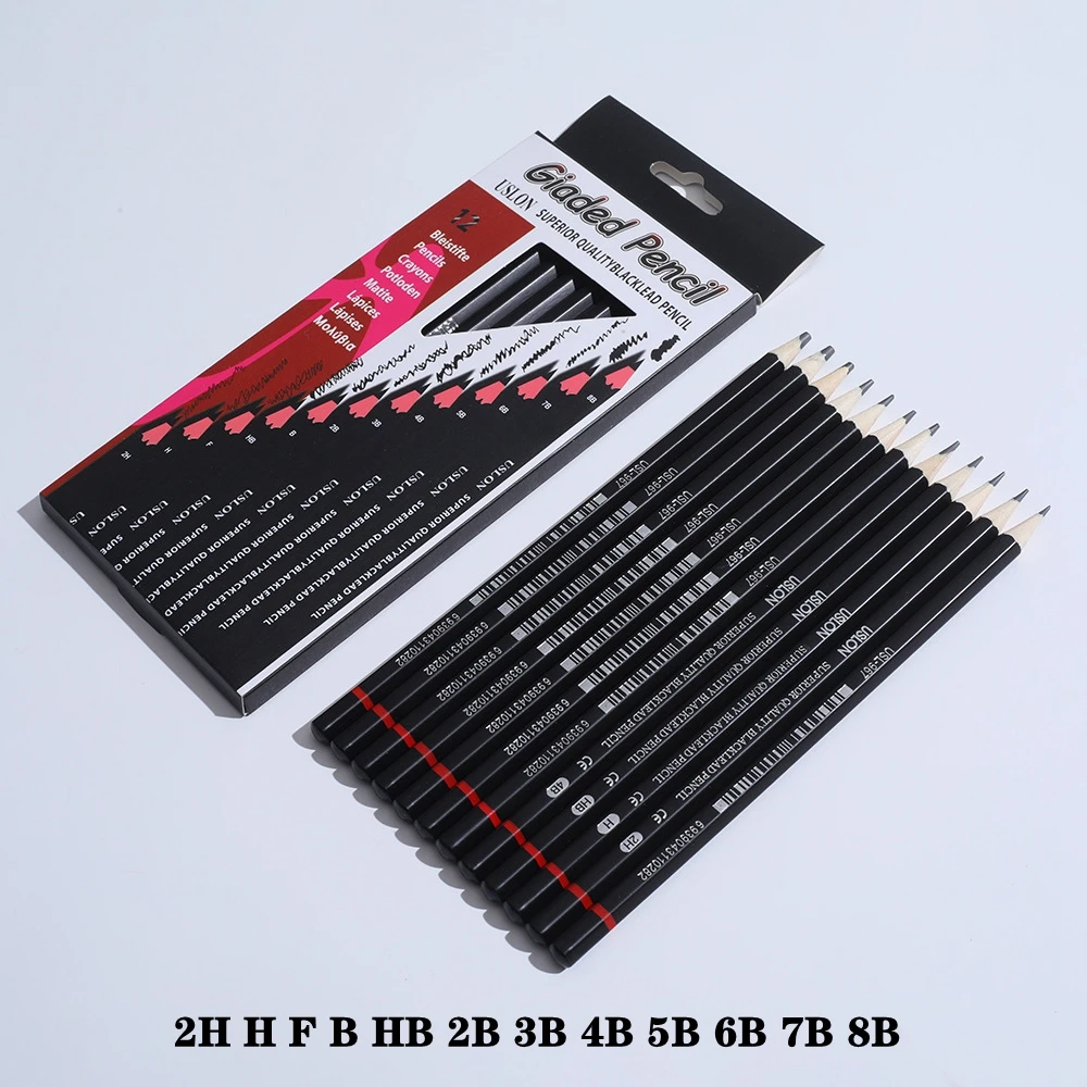 Professionelles Zeichen- und Skizzierbleistift-Set, 12-teilige Kunstbleistifte, Graphit-Schattierstifte für Anfänger und professionelle Künstler