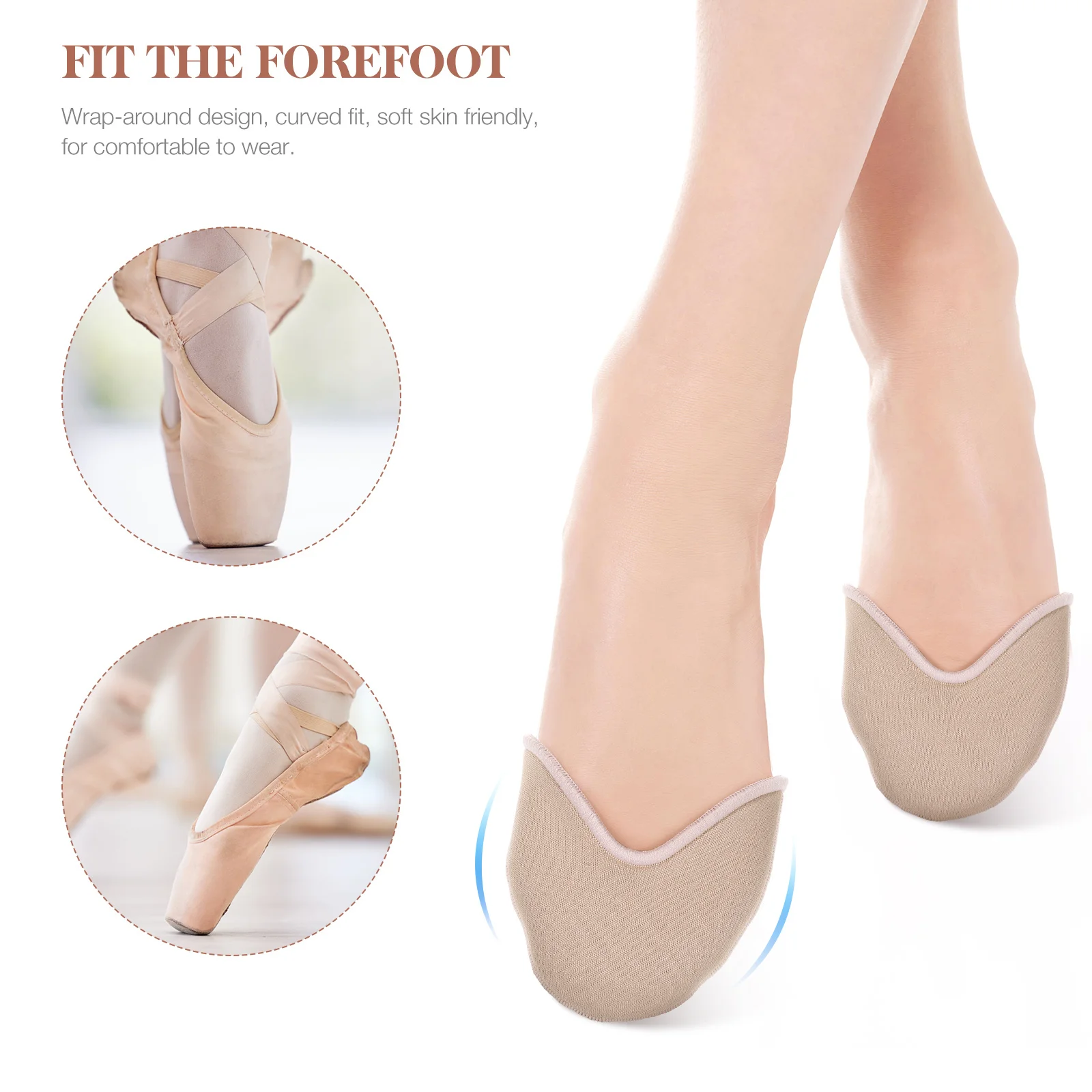 1Pair Foot Care Toe Protector Insoles Sebs Half Pads High Flexibility Ballet Pointe Shoe Covers Relieve Forefoot Pressure