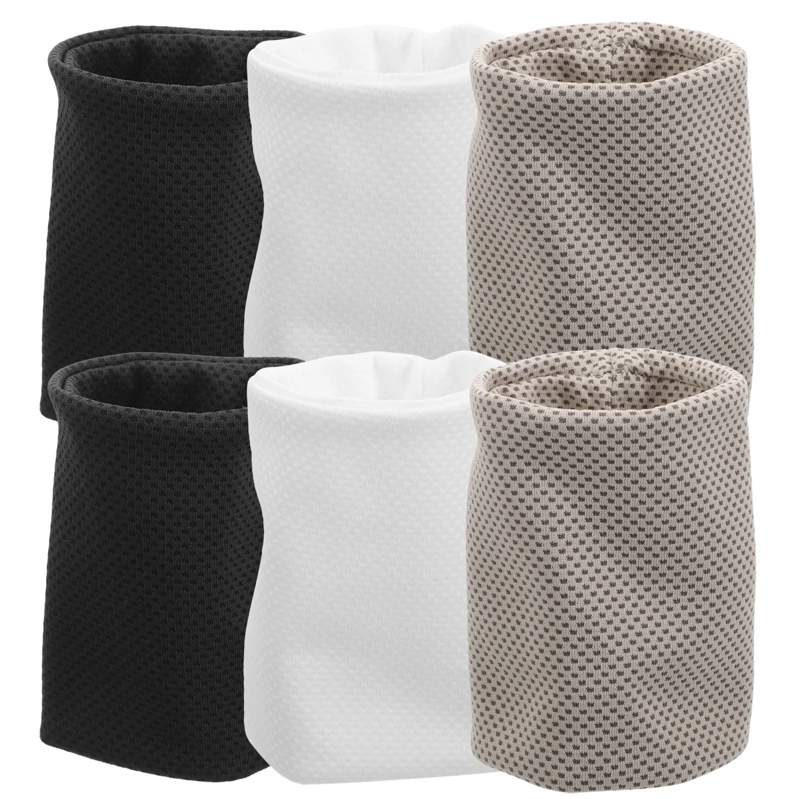6 Pcs Wristbands Cooling Braces Breathable Guards Wraps Gym Sleeves Fitness Straps White Black Silver Gray Outdoor Sports Sun