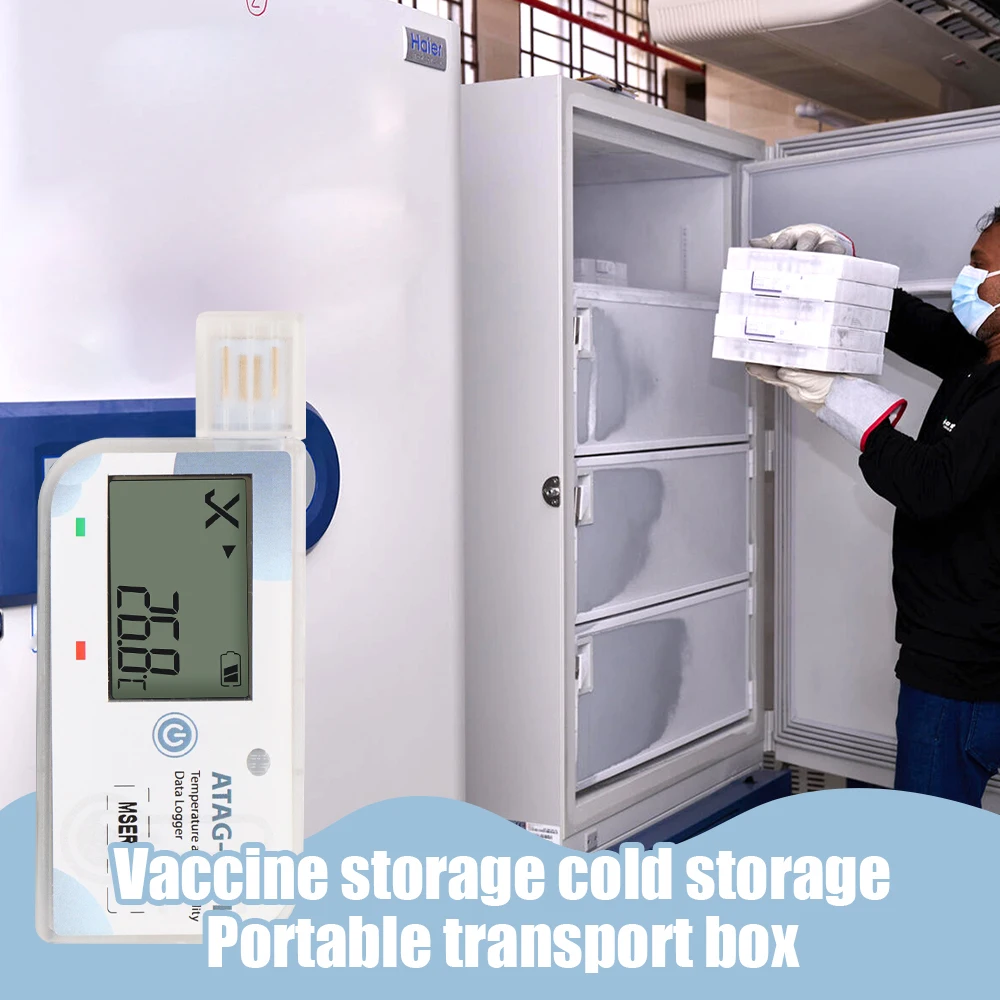 Temperature Data Logger   ATAG-30VH  Built In Battery 180 Days Recording USB Portable Recorder For Cold Chain Logistics