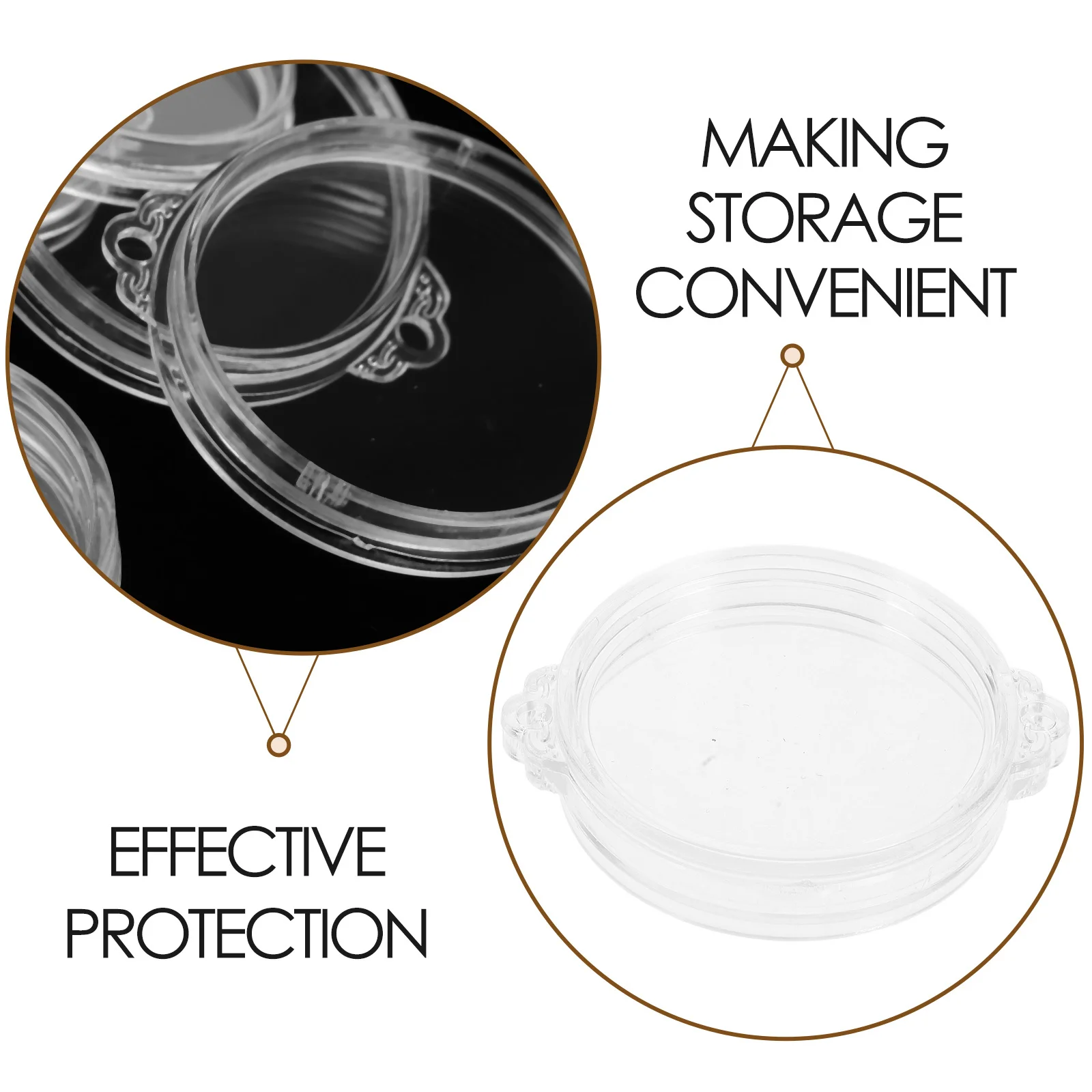 12 قطعة صندوق تخزين كبسولات عرض العملات المعدنية الشفافة للعملات المعدنية وحامل الميدالية الفضية البلاستيكية مع شماعات الأذن متعددة الاستخدامات