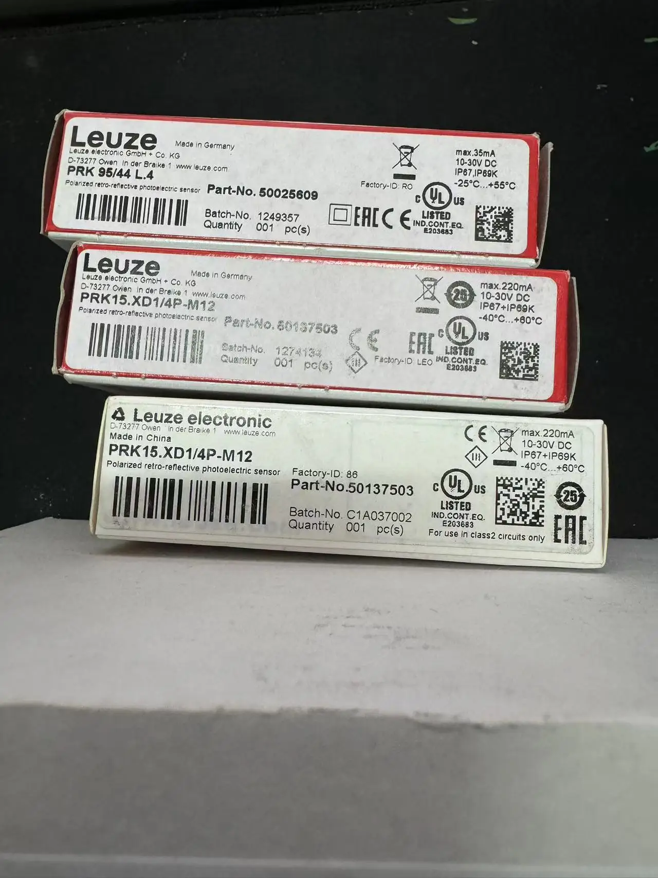 Germany Leuze Electronic Color Photoelectric Sensor PRK 95/44 L.4