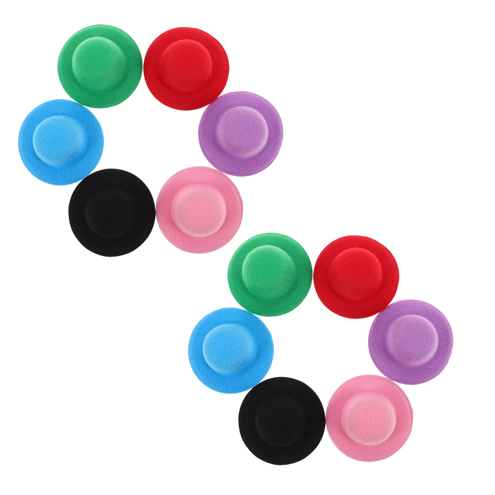 12Pcs Miniature Colorful Dress Hats Soft Lightweight Top Hats for Creative Role Play Craft Embellishments Festive Themes