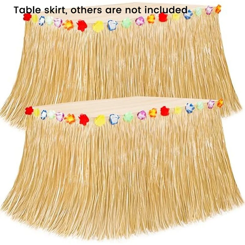 4Pack Luau Grass Table Skirt As Shown Plastic For Tropical Hawaiian Luau Party Decorations