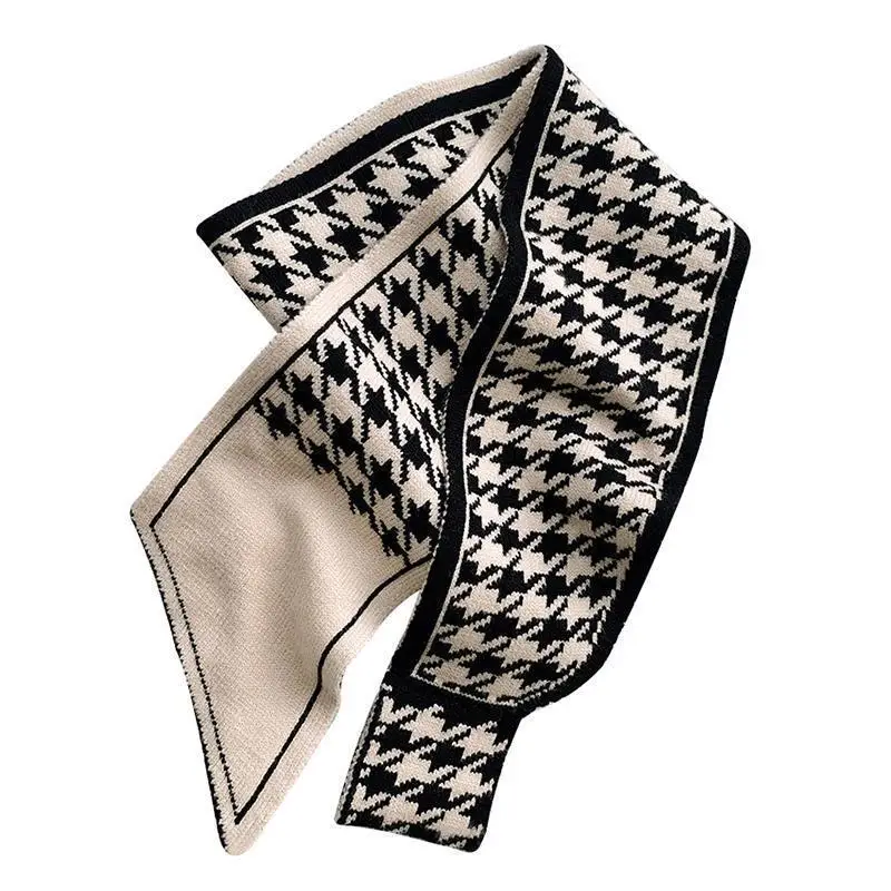 Scarf Winter New Black and White Classic Stripe Versatile Korean Edition Decorative Temperament Scarf for Lazy Neck Protection