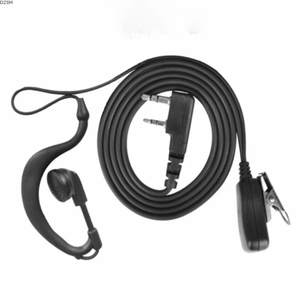 Wired Walkie-Talkie Headset Over Ear Earhook Design Walkie Wired Earphone Durable Construction 2 Pin M Plug Two Wired Earpiece